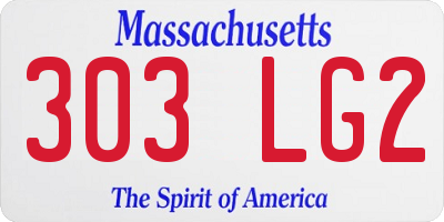 MA license plate 303LG2