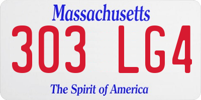MA license plate 303LG4