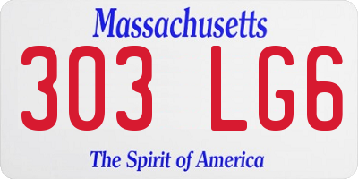 MA license plate 303LG6