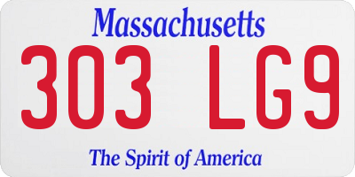 MA license plate 303LG9