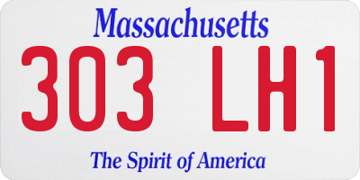 MA license plate 303LH1