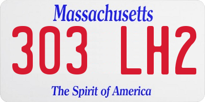 MA license plate 303LH2
