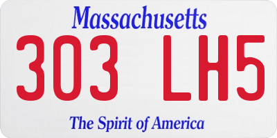 MA license plate 303LH5