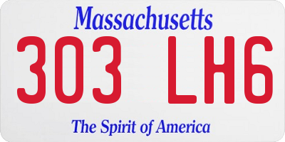 MA license plate 303LH6