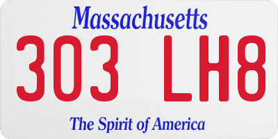 MA license plate 303LH8