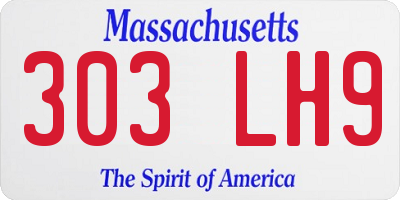 MA license plate 303LH9