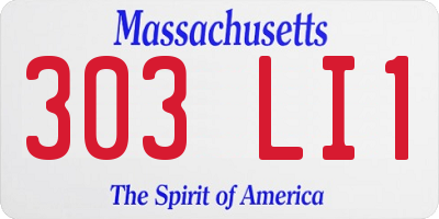 MA license plate 303LI1