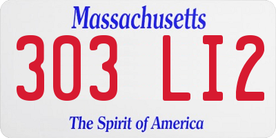 MA license plate 303LI2
