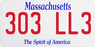 MA license plate 303LL3