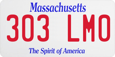 MA license plate 303LM0