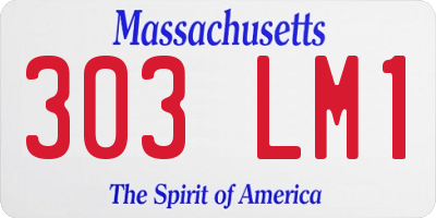 MA license plate 303LM1