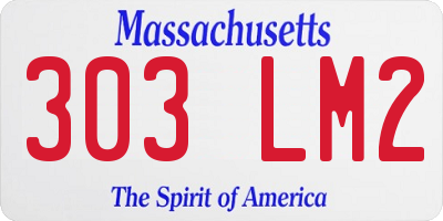 MA license plate 303LM2