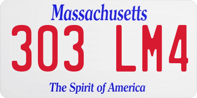 MA license plate 303LM4