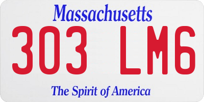 MA license plate 303LM6