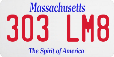 MA license plate 303LM8