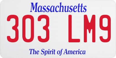 MA license plate 303LM9