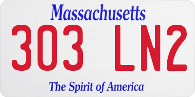 MA license plate 303LN2