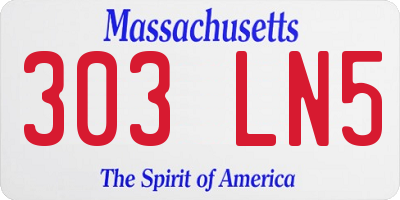 MA license plate 303LN5