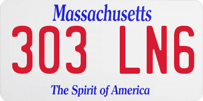 MA license plate 303LN6