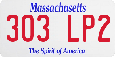 MA license plate 303LP2