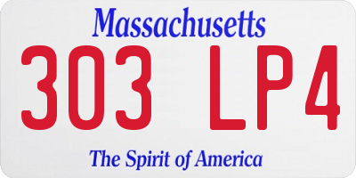 MA license plate 303LP4