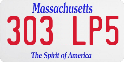 MA license plate 303LP5