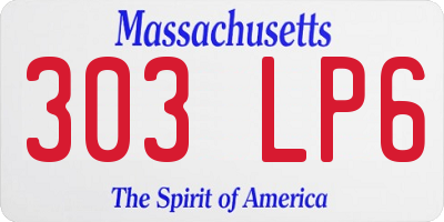 MA license plate 303LP6