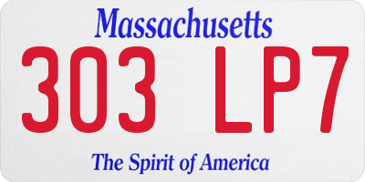 MA license plate 303LP7