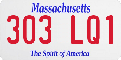 MA license plate 303LQ1