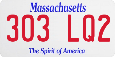 MA license plate 303LQ2