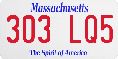 MA license plate 303LQ5