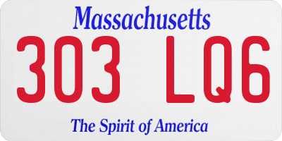 MA license plate 303LQ6