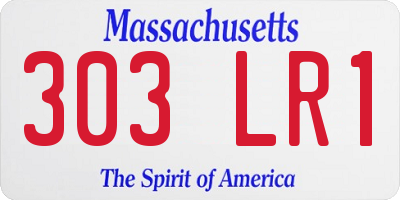 MA license plate 303LR1