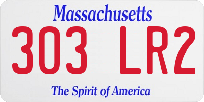 MA license plate 303LR2