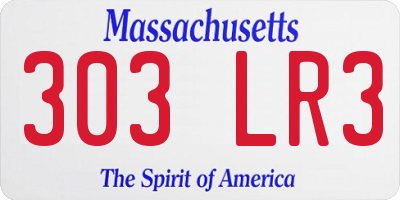 MA license plate 303LR3