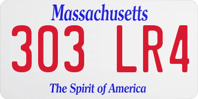 MA license plate 303LR4