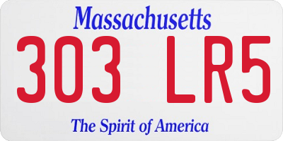 MA license plate 303LR5