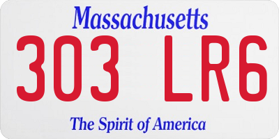 MA license plate 303LR6
