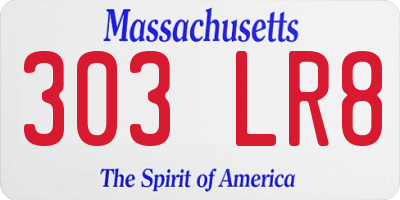 MA license plate 303LR8