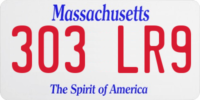 MA license plate 303LR9