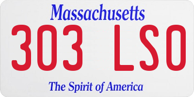 MA license plate 303LS0