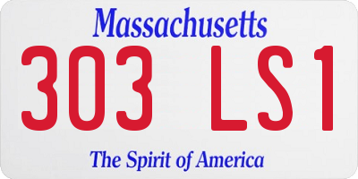 MA license plate 303LS1