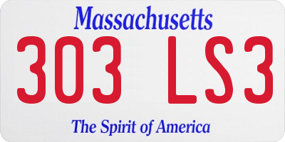 MA license plate 303LS3