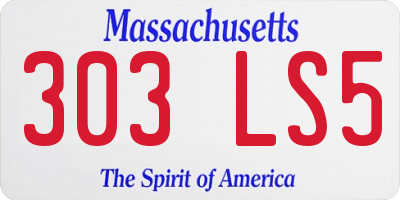 MA license plate 303LS5
