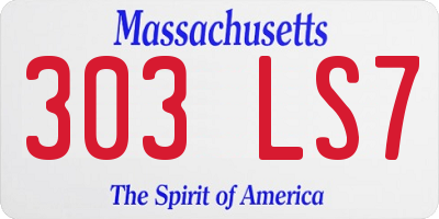 MA license plate 303LS7