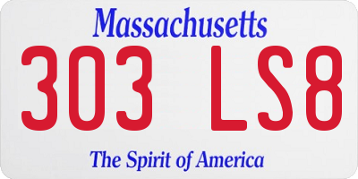 MA license plate 303LS8