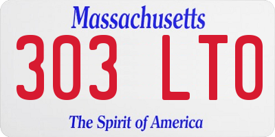 MA license plate 303LT0