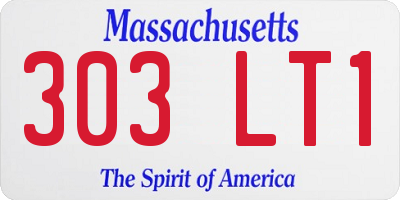 MA license plate 303LT1