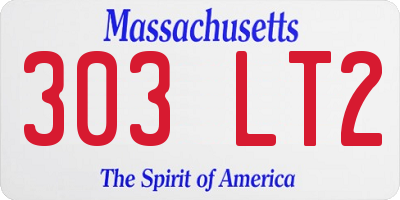 MA license plate 303LT2