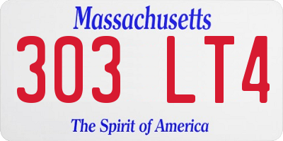 MA license plate 303LT4